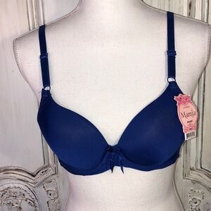 Maria Royal Blue Lightly Padded Underwire Smooth Line NWT Bra Size 32B